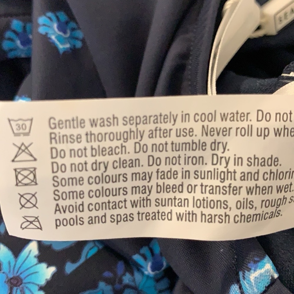 Seafolly Sunflower border Maillot Swimsuit Blue 4 - Picture 15 of 15